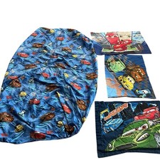 Disney Pixar Cars Twin Sheet Set Fitted Pillowcase Kids Bedding