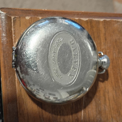Dalvey Full Hunter Silver Pocket Watch Black Dial Roman Numerals Seconds Hand