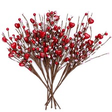 Valentines Day Decorations Floral Picks Stems - 8Pcs,16 Inch Artificial Red B...