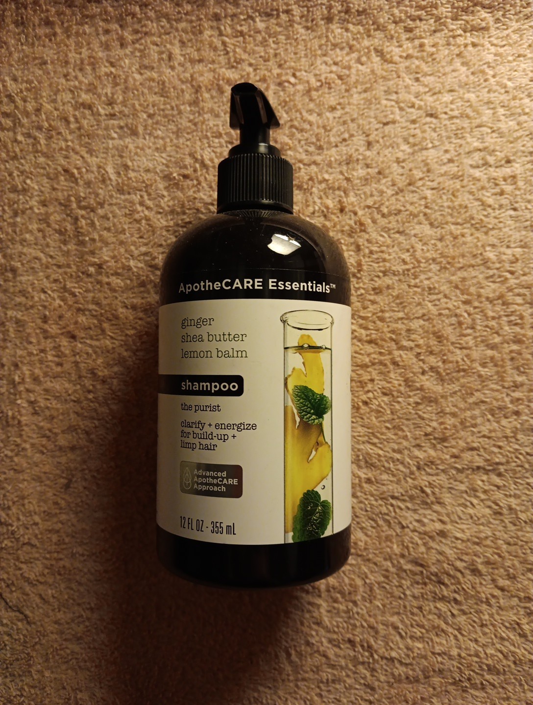 ApothCARE Essentials Ginger Shea Butter Lemon Balm Shampoo 12 oz.(N15)