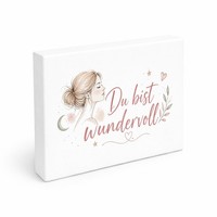 Holzbild In 20X15 Cm Du Bist Wundervoll - Holzdeko Im Boho Look Mit Spruch: Du