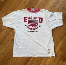 Vintage 90s Ecko Unltd Made In USA Double Sided Graphic Tee Shirt XL Rhino Y2K