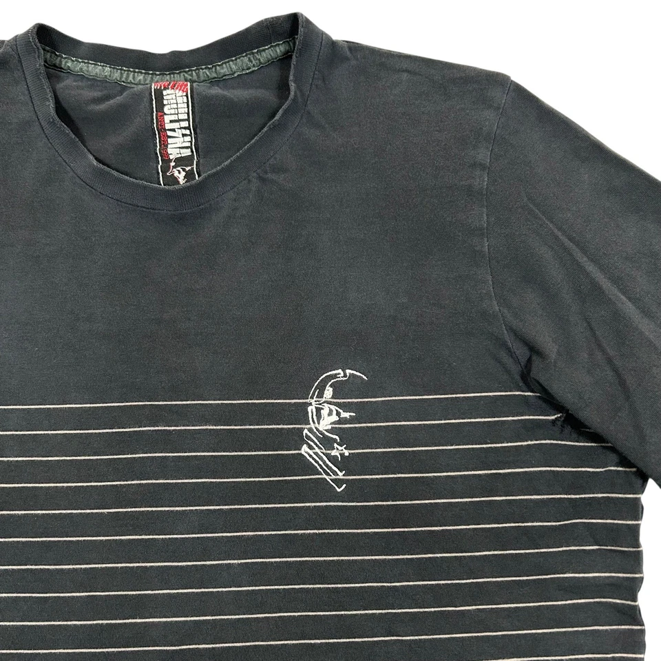 Camisa De Colección Y2k Metal Mulisha Rayas Para Hombre Talla Grande Gótica Grunge Patinador Alt Punk Foto 3 de 4