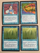 4x Blue 2xU + 2xC MTG - Renaissance German ©1995 NM eg Sorcerer's Apprentice