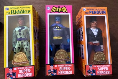 MEGO 8'' FIGURE LOT OF 3. 2023-24 NEW BATMAN. RIDDLER & PENGUIN Mint In Box !