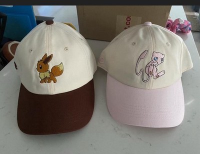 2026 Pokémon x Target EEVEE Brown and MEW Pink Trainer Cap Hat Set Bundle Lot