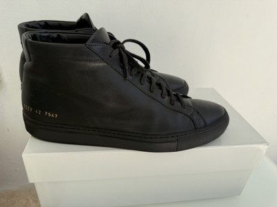Common Projects Achilles High Black Leather Sneakers Size 42  (US 9 Men)