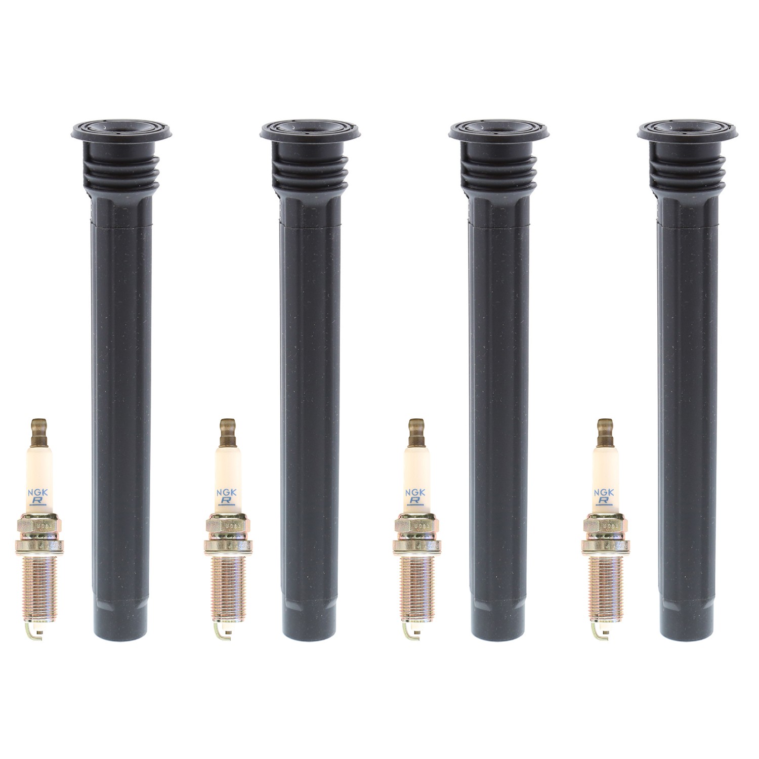 NGK 4 Standard Spark Plugs  Denso Coil Boots Kit for Cherokee Dart 2.4L L4