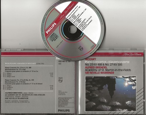 MOZART Klavierkonzerte Nr.23 & 27 Alfred Brendel CD Vollsilber West Germany g.U.