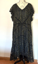 NWT Taylor Black Cotton Blend Lace Lined Dress Size 24
