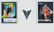VERONICA BURTON 2-Card Lot 2023 Leaf Auto/2024 Panini Prizm WNBA Black Velocity