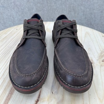 Clarks Vargo Vibe Oxford Shoes Mens 11.5 Dark Brown Leather Moc Toe Comfort
