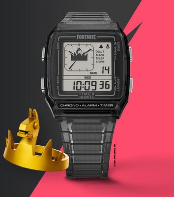 Neu Unisex Q Timex LCA 35mm Fortnite Victory Crown Supply Lama Digitaluhr