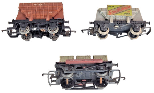 Rastrillo de 3 Hornby Triang Wrenn 4626 W5006 R340 calibre OO Presflo vagón de mineral sin caja | Condition: Used