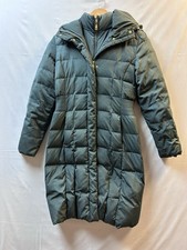 Cole Haan Taffeta Hooded Down Cost Double Zipper Green Women s Small Parka Warm