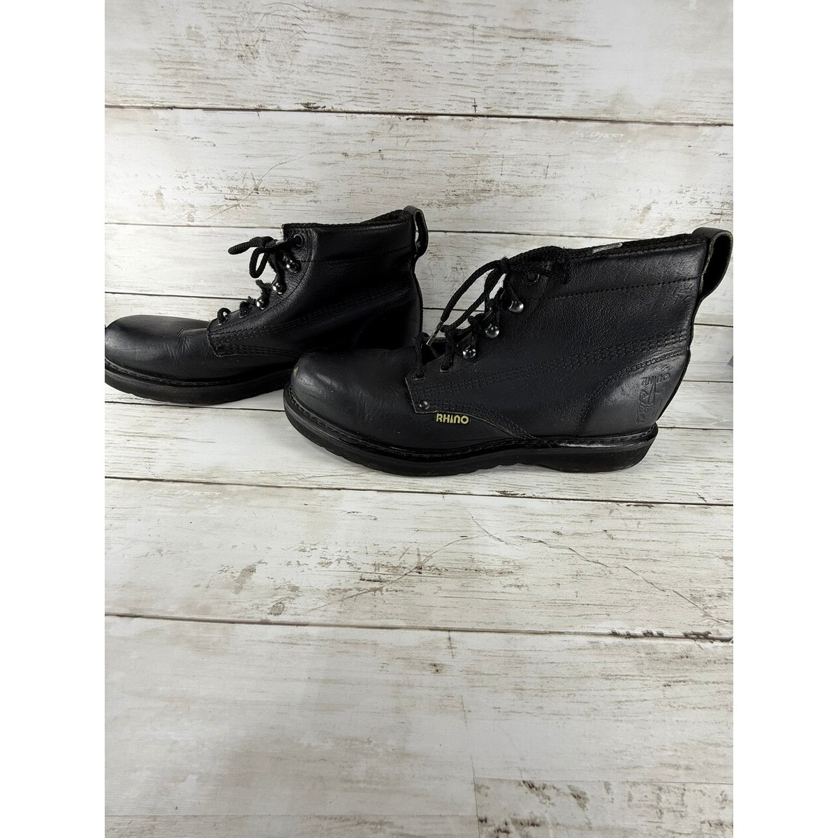 Rhino Mens Black Leather Work Boots Lace Up Oil‎ Resistant Shoes Mens 10.5 f2af.1718945704.png main image 3