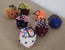 HAND CROCHETED CHARMING LITTLE HEDGEHOGS WITH BEADED EXTERIOR