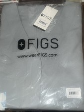 Figs Technical Collection Gray V-Neck Short Sleeve Scrub Top Size Large NWT