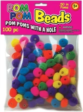 Pom-Pom Beads .5" 100/Pkg, Assorted