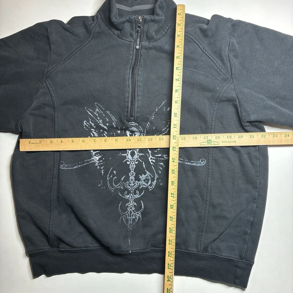 Vintage Cutter & Beck Quarter Zip Sweatshirt Distressed Crewneck Size:L 90s - Image 2 of 4
