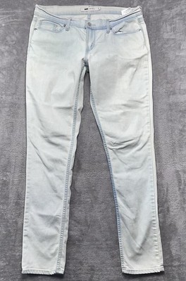 VTG Levi s 524 Low rise Skinny Jeans Light Sky Blue Nirv Wash Bleached Sz9 Y2K