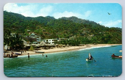 Puerto Vallarta Jalisco Mexico Playa del Sol El Sol Beach Postcard CA11