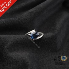 Natural London Blue Topaz New Band Sister Statement Ring Jewelry Sterling Silver