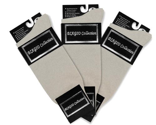 3 paires de chaussettes robe homme BIAGIO couleur GRIS ARGENT uni COTON - Photo 1/3