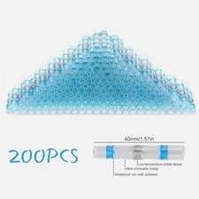 200pcs Waterproof Solder Seal Heat Shrink Wire Connectors Blue Terminals set kit