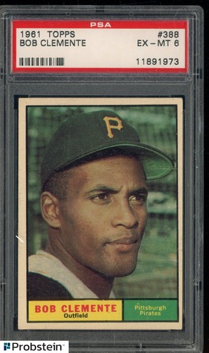1961 Topps #388 Bob Roberto Clemente Pittsburgh Pirates HOF PSA 6 EX-MT