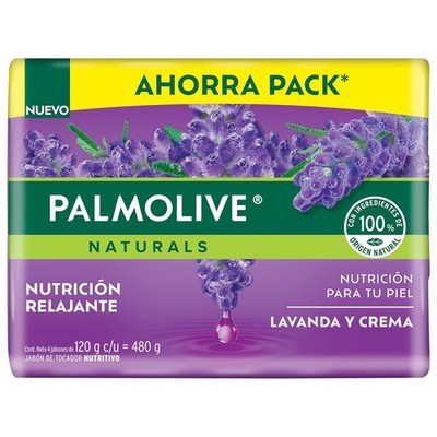 Palmolive Jabon Naturals Suavidad Relajante 4 Pack 150 g / 5.29 oz Soap Bars lav