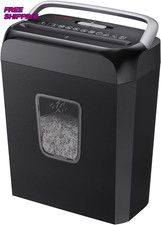 Paper Shredder for Home Use 3.4 Gal Wastebasket 6 Sheet Crosscut Paper Credit