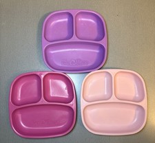 Re-Play Toddler Plates Set of 3 Pink Purple Light Pink Dishwasher Microwave Safe