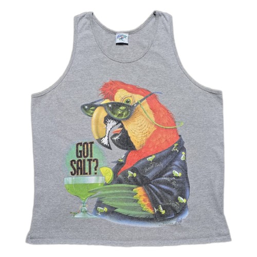VTG Y2K Caribbean Soul Shirt Parrot Party Got Salt? Tank Top Beach Margarita XL