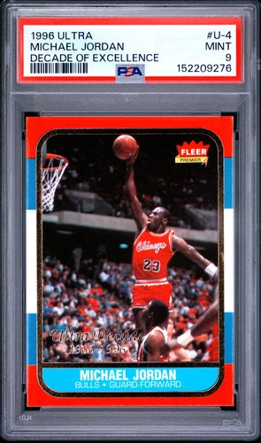 1996 Fleer Ultra #U-4 - Michael Jordan Decade of Excellence PSA 9 Mint (276) ||