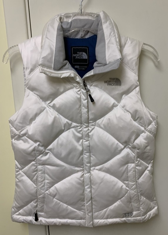 The North Face Vest Womens XS White 550 Down Puffer Sleeveless Zip Up Jacket