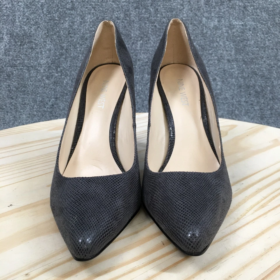 Nine West Shoes Womens 8.5M Shimmer Pump Gray Slip On Pointed Toe Stiletto Heels - Image 4 of 4