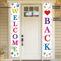 Willkommen ZurüCk Banner Deko FüR Familienfeiern Schule 70,8 X 11,8 Zoll Bunt
