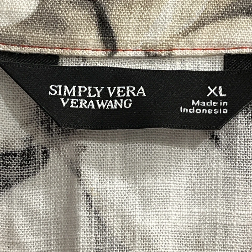 Платье женское Simply Vera размер XL красное с цветочным рисунком льняная смесь покрой галстук талия миди - Изображение 3 из 4