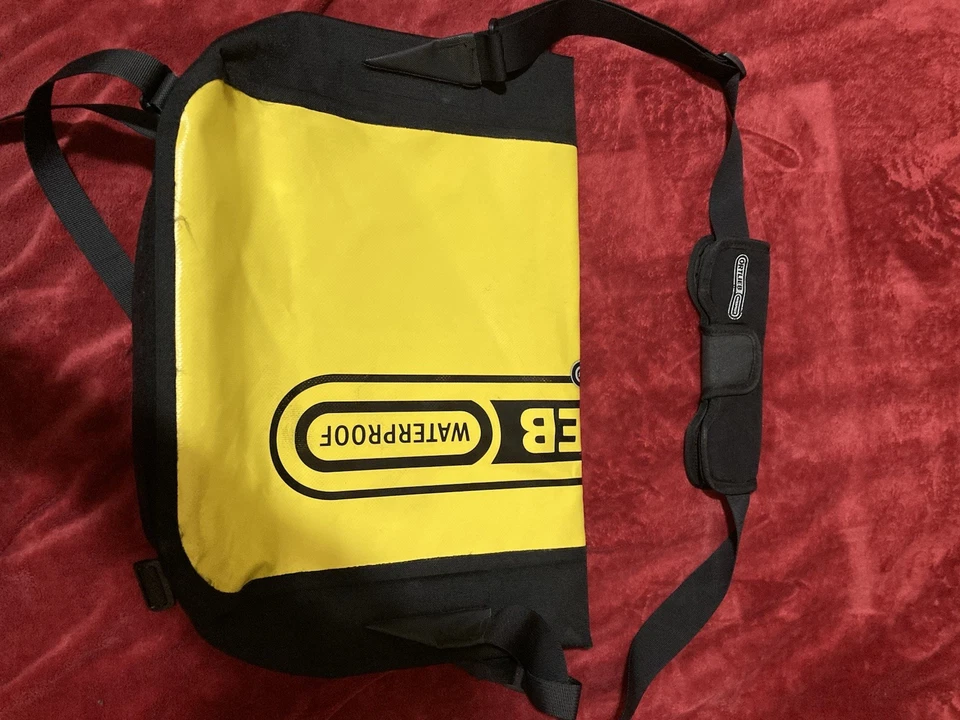 Ortlieb Amarillo Impermeable Bolso Mensajero Cartera Europea Carry-Todo Foto 2 de 4