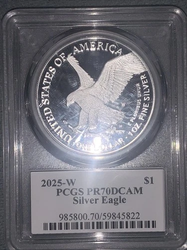 2025-W proof AMERICAN SILVER EAGLE PCGS PR70 DCAM ULTRA