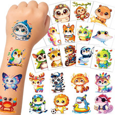 108Pcs Temporary Tattoos for Kids Animal Birthday Party Favors