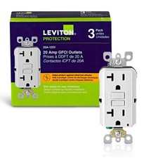 Leviton GFNT2-3W White 20A Thermoplastic Smartlock Pro GFCI Outlet Receptacle