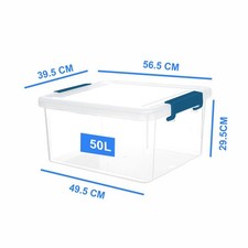 Clear Plastic Storage Boxes With Clip Lids Home Office Stackable Containers UK