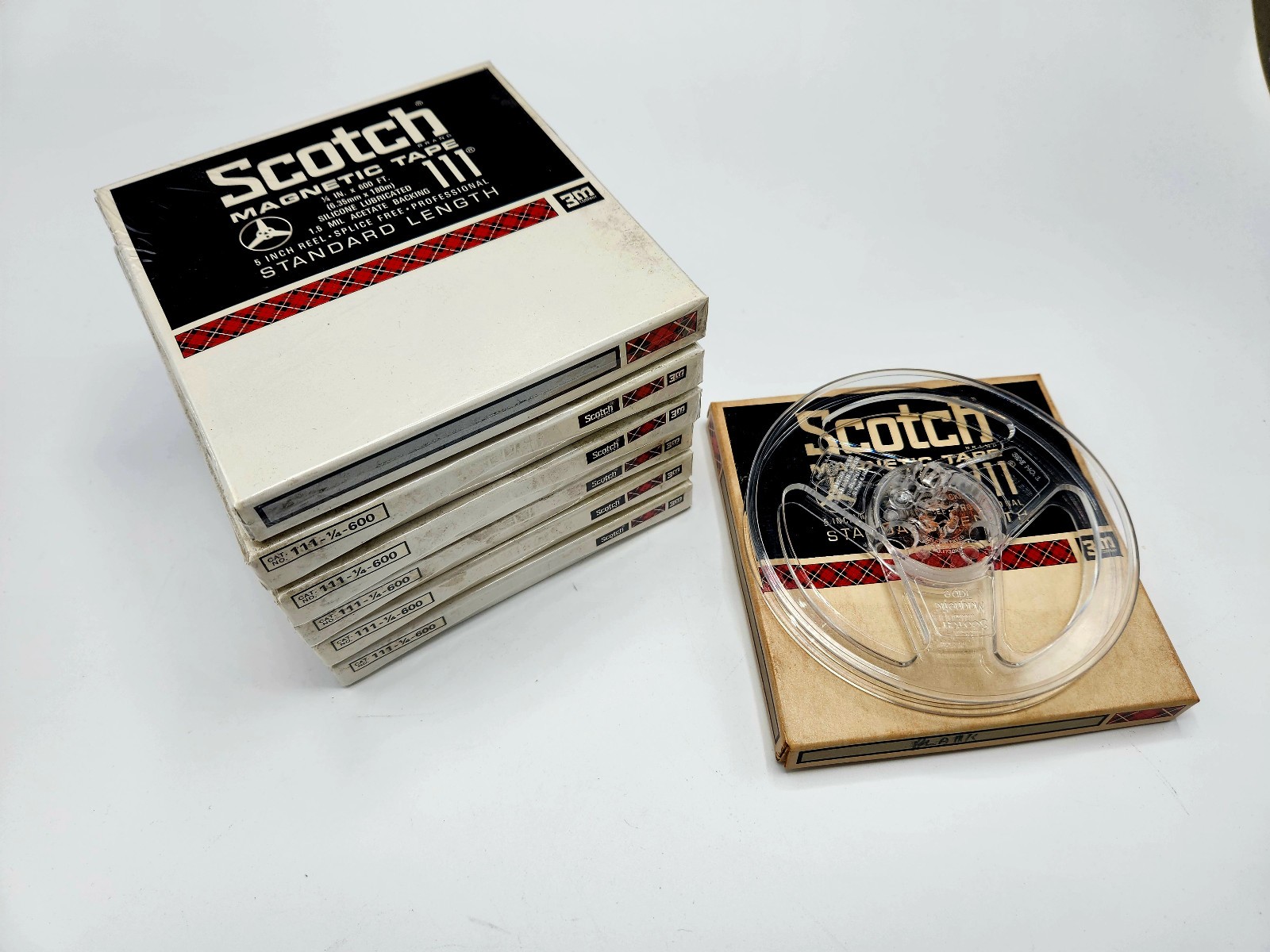 Scotch Magnetic Tape 111 5" Reel 600 Ft. Sealed Set of 6