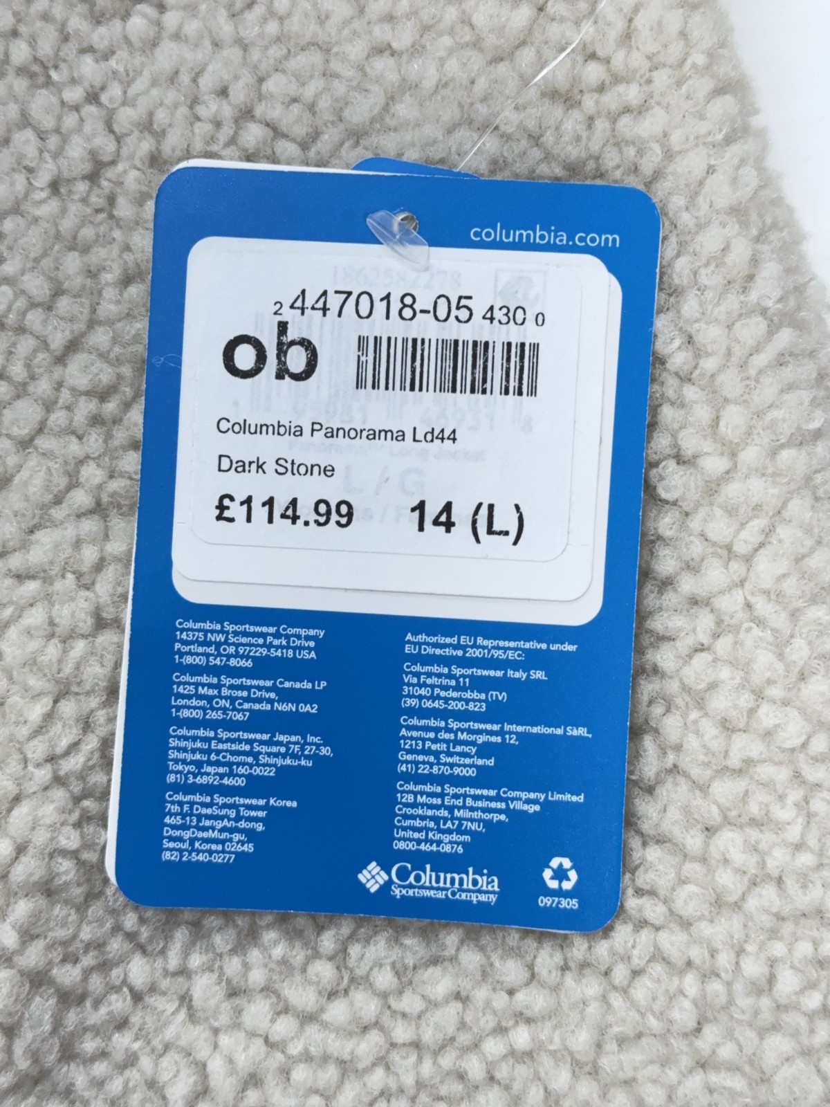 Columbia Panorama Jacket, Womens Jacket UK Size 14, Dark Stone, New image 7