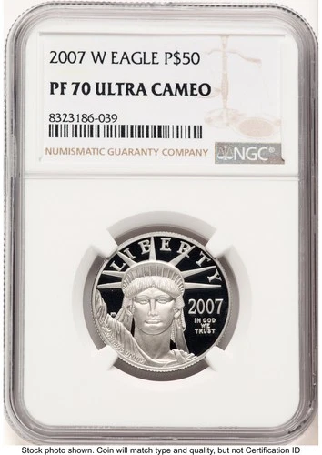 2007-W American Platinum Eagle — photo from the most recent tracked eBay sale