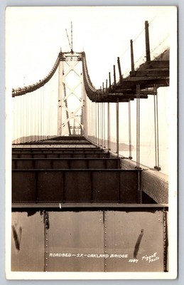 RPPC San Francisco Oakland Bay Bridge Construction View of Roadbed Piggott Photo