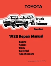 1988 Toyota 4-Runner & Truck Shop Service Repair Manual Book Engine Drivetrain