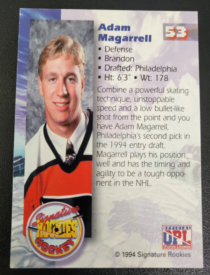 1994 Signature Rookies Hockey #53 Adam Magarrell 582/7500 Auto - Image 2 of 2